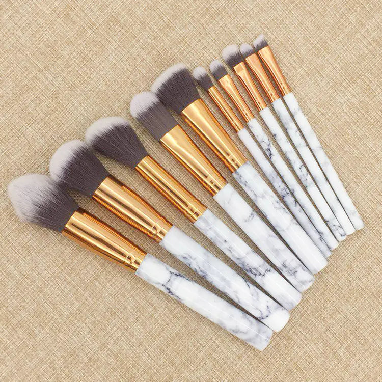 Marble Pattern Makeup Brush Set