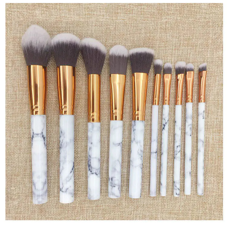 Marble Pattern Makeup Brush Set