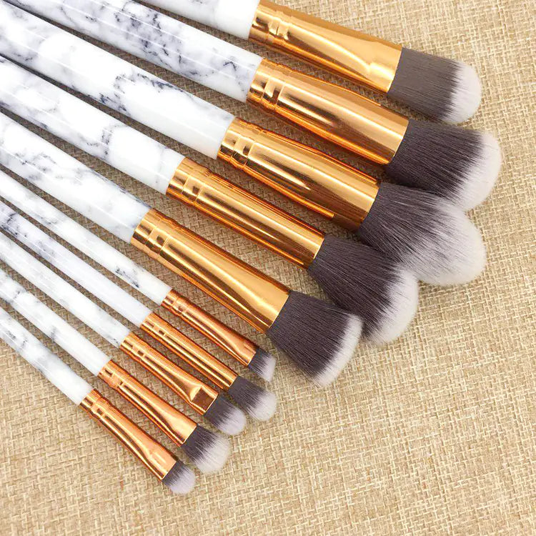 Marble Pattern Makeup Brush Set